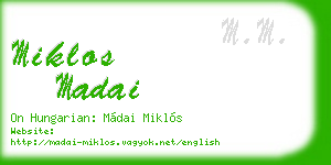 miklos madai business card