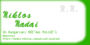miklos madai business card